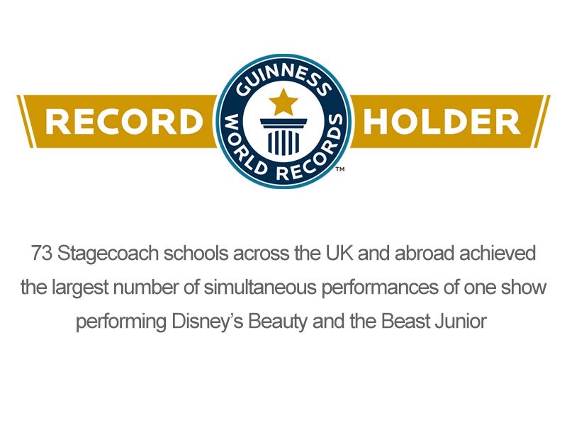 Guinness World Record Holder logo for simultaneous performances of Beauty and the Beast
